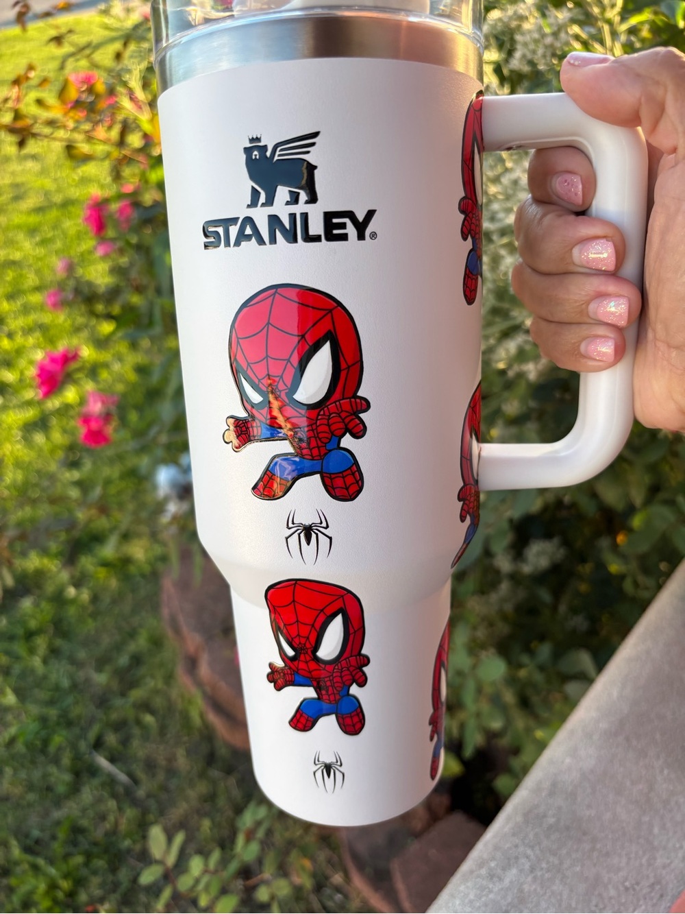 White Spiderman 40 oz Tumbler